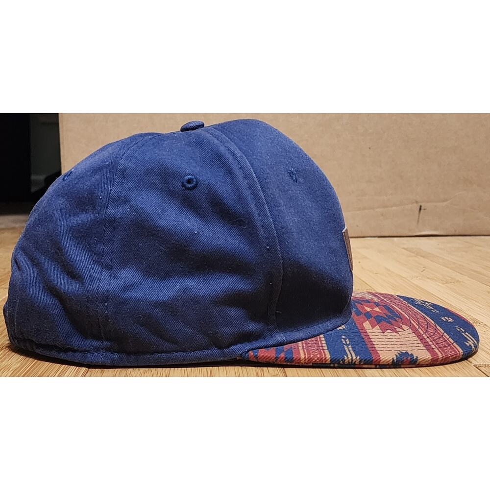 VANS Off The Wall Skate Skateboarding Hat Snapback Cap Adjustable Blue Red Aztec - Picture 3 of 7